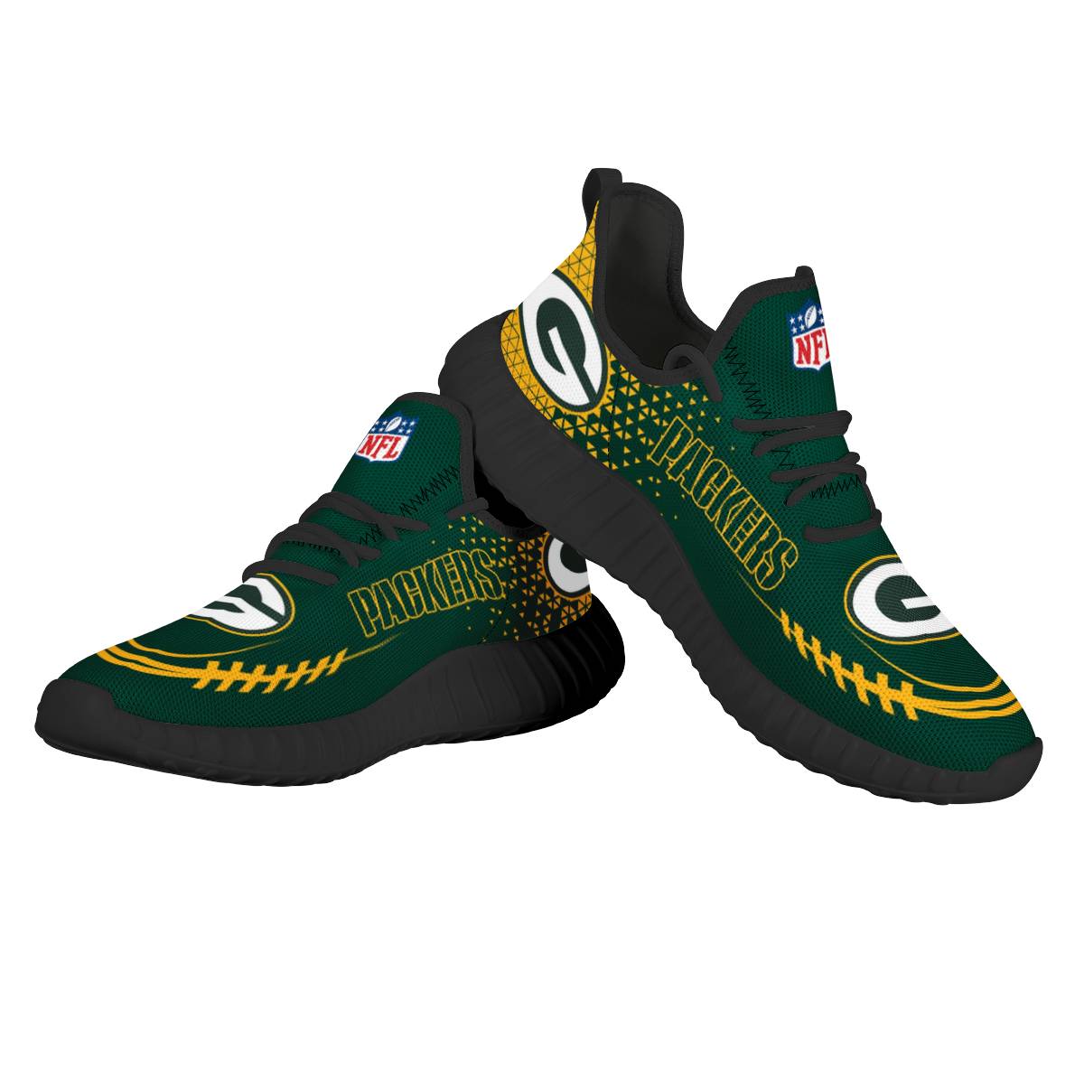 Men's Green Bay Packers Mesh Knit Sneakers/Shoes 015